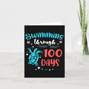 Turtle Sea Swimming Through 100 Days Of School Tea Card
