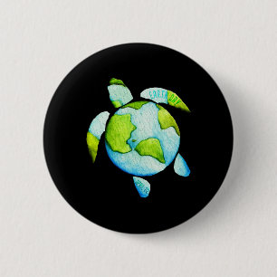 Turtle Sea Turtle Planet April 22 Earth Day Save T 6 Cm Round Badge