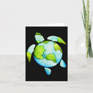Turtle Sea Turtle Planet April 22 Earth Day Save T Card