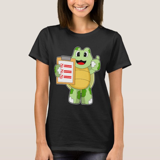 Turtle Secretary Note T-Shirt (Front)