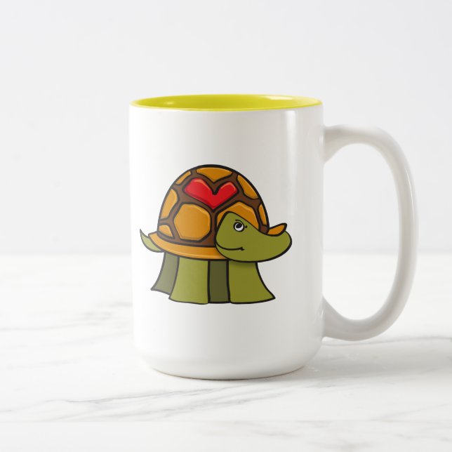 Turtle Shell Heart Two-Tone Coffee Mug (Right)
