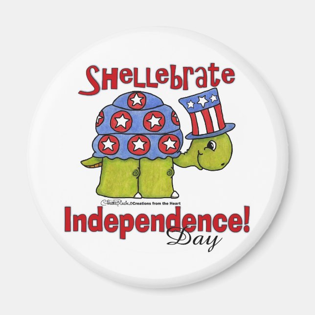 Turtle Shellebrate Independence Day! Magnet (Front)