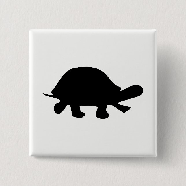 Turtle Silhouette 15 Cm Square Badge (Front)