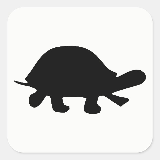 Turtle Silhouette Square Sticker (Front)