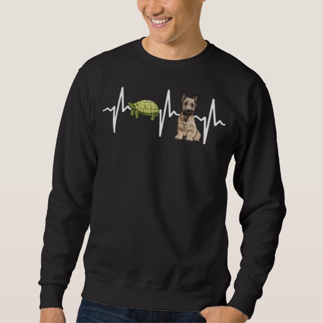 Turtle Skye Terrier Heartbeat Dog Sweatshirt (Front)