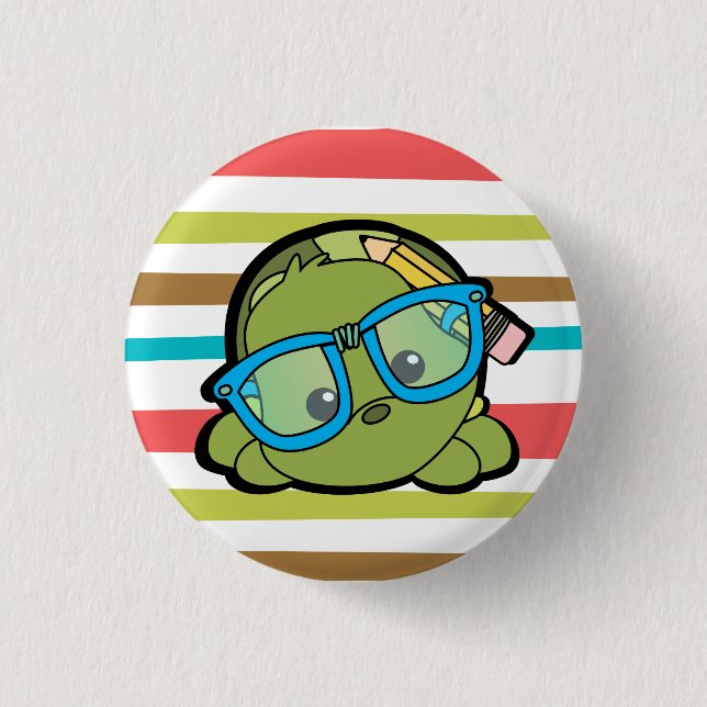 Turtle Smarty 3 Cm Round Badge (Front)