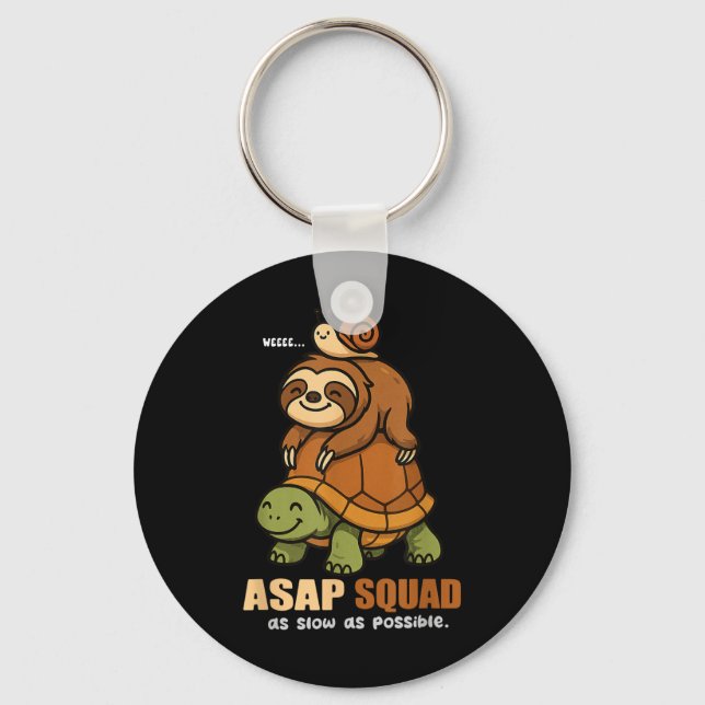 Turtle Snail Sloth Asap Squad Slow Animal Lover Bo Key Ring (Front)