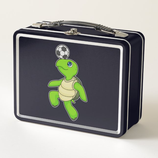 Turtle Soccer player Soccer Metal Lunch Box (Front)