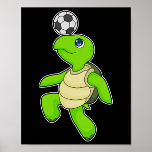 Turtle Soccer Player Soccer Sports Poster