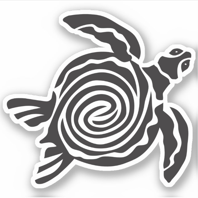 Turtle Spiral Contour Stickers (Front)