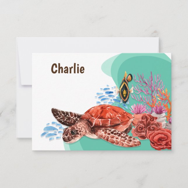 Turtle Stationery/Invitation Invitation (Front)