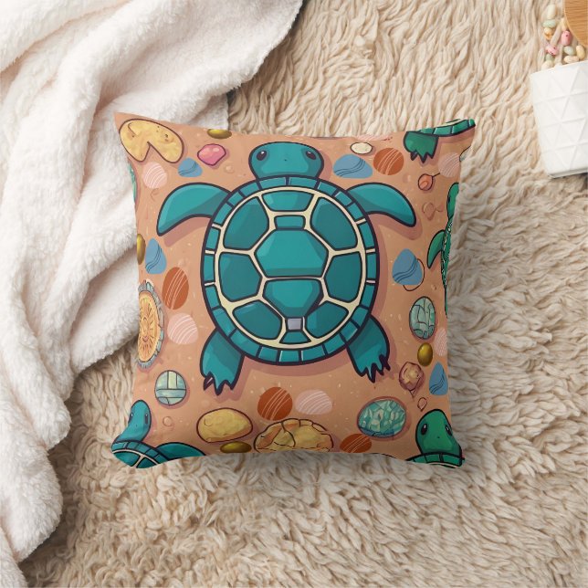 Turtle Stones Print Cushion (Blanket)
