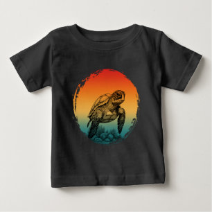 turtle summer ocean sunset baby T-Shirt