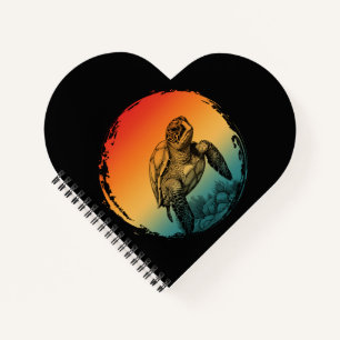 turtle summer ocean sunset  notebook