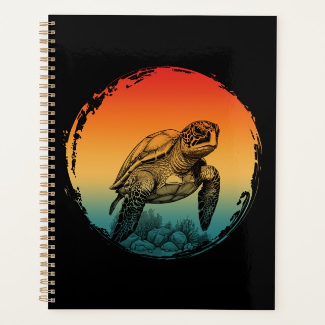 turtle summer ocean sunset  planner (Front)