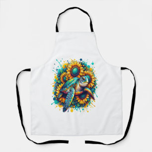 Turtle Sunflower Apron