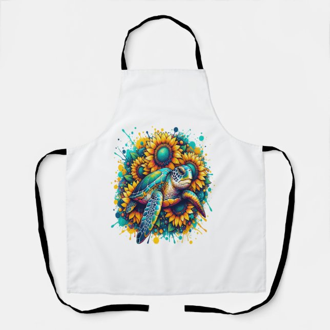 Turtle Sunflower Apron (Front)