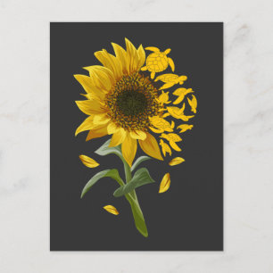 Turtle Sunflower Gardening Ocean Animal Awareness Postcard