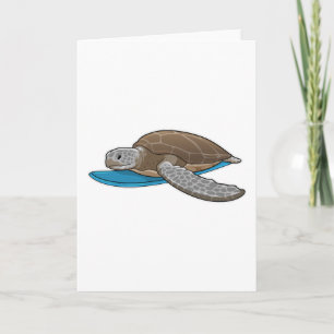 Turtle Surfer Surfboard Card