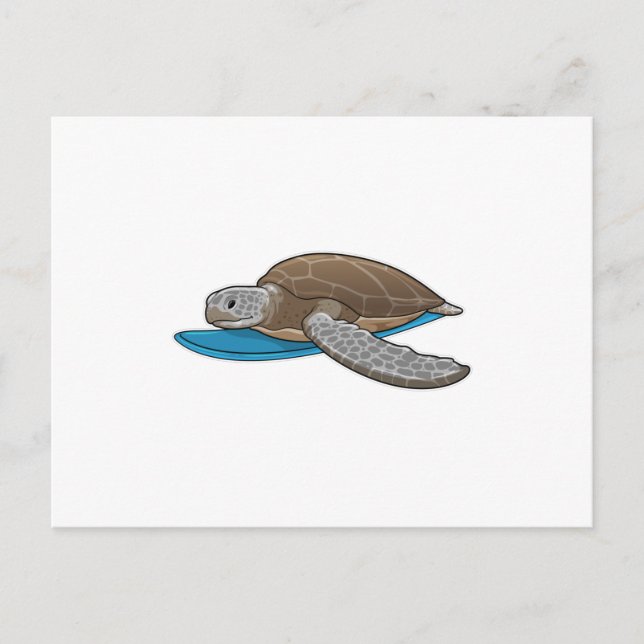 Turtle Surfer Surfboard Postcard (Front)