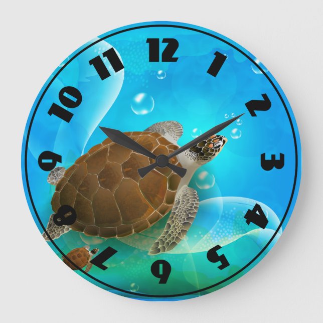 Turtle Swimming Clock (Front)
