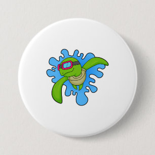 Turtle Swimming Swimming goggles 7.5 Cm Round Badge