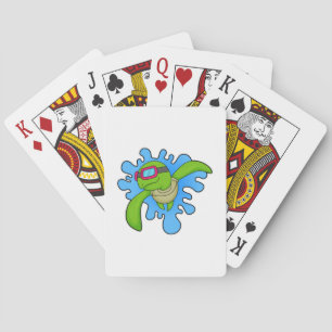 Turtle Swimming Swimming goggles Playing Cards