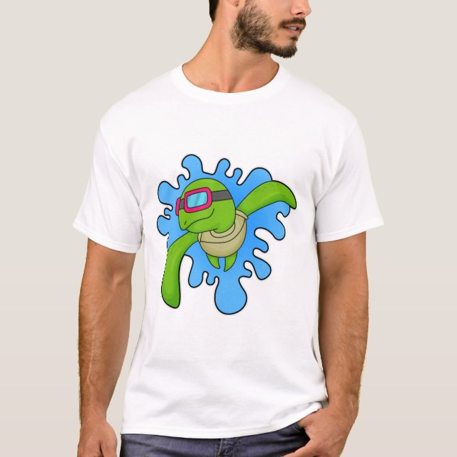 Turtle Swimming Swimming goggles T-Shirt (Front)