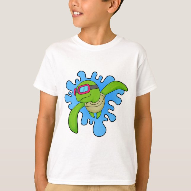 Turtle Swimming Swimming goggles T-Shirt (Front)