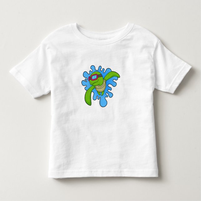 Turtle Swimming Swimming goggles Toddler T-Shirt (Front)