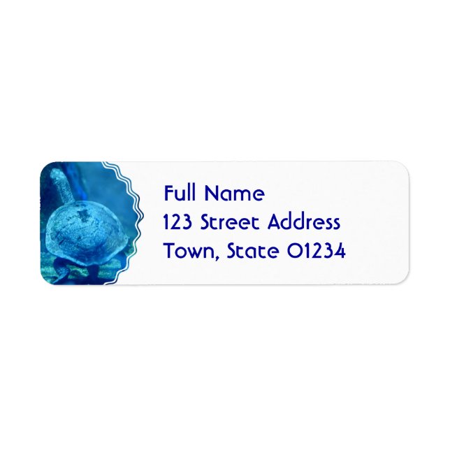 Turtle Swimming Underwater Mailing Label Return Address Label (Front)