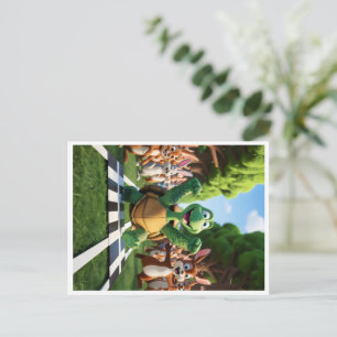 Turtle the winner. holiday postcard