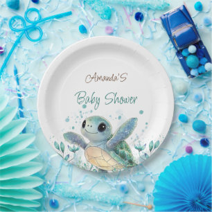 Turtle Themed Baby Shower  Paper Plate