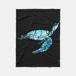 Turtle Tie Dye Watercolor Sea Ocean Save Planet Ea Fleece Blanket