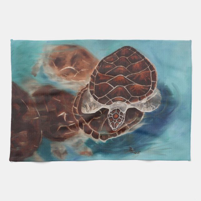 Turtle Time Tea Towel (Horizontal)