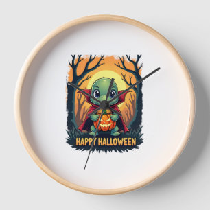 Turtle Tortoise Boo Vampire Trick Or Treat Hallowe Clock
