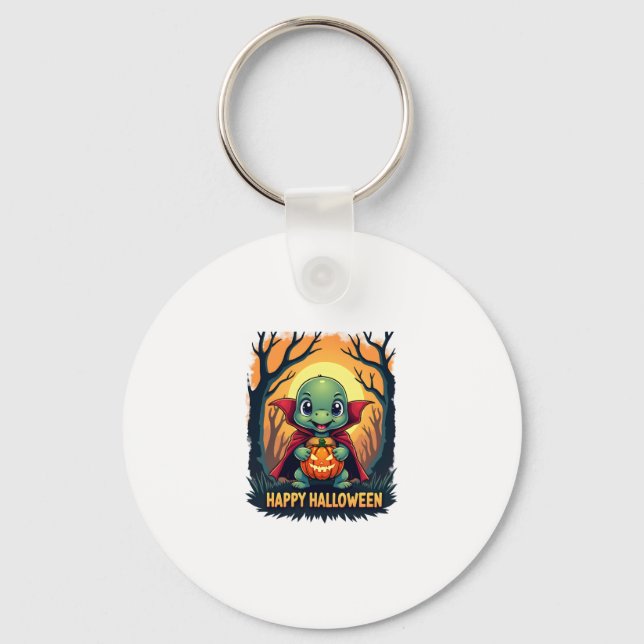 Turtle Tortoise Boo Vampire Trick Or Treat Hallowe Key Ring (Front)