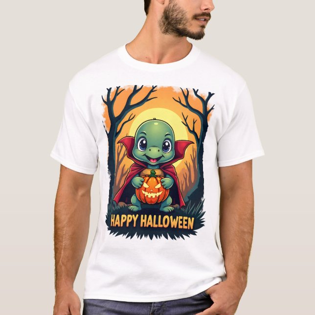 Turtle Tortoise Boo Vampire Trick Or Treat Hallowe T-Shirt (Front)