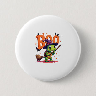 Turtle Tortoise Boo Witch Trick Or Treat Halloween 6 Cm Round Badge