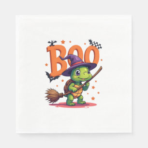 Turtle Tortoise Boo Witch Trick Or Treat Halloween Napkin