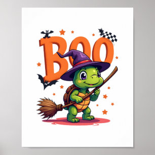 Turtle Tortoise Boo Witch Trick Or Treat Halloween Poster