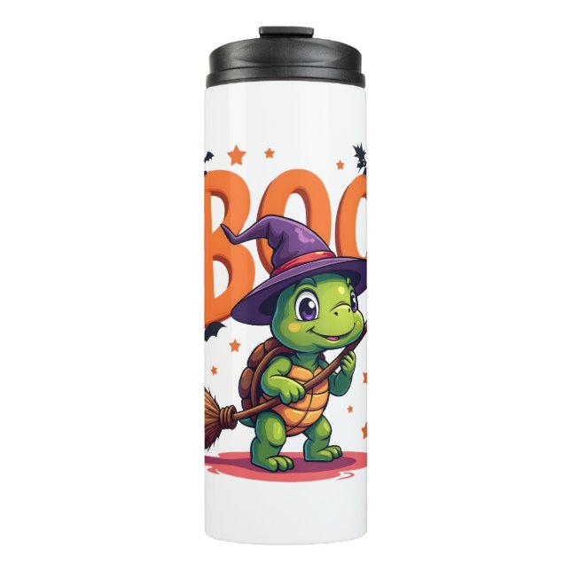 Turtle Tortoise Boo Witch Trick Or Treat Halloween Thermal Tumbler (Front)