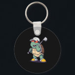 Turtle Tortoise Playing Golf Golfer Golfing  Key Ring<br><div class="desc">Turtle Tortoise Playing Golf Golfer Golfing</div>