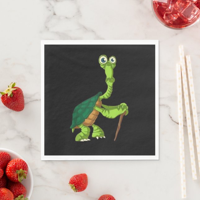 Turtle Tortoise Retired Funny Standing Turtle Reti Napkin (Insitu)