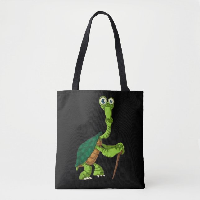 Turtle Tortoise Retired Funny Standing Turtle Reti Tote Bag (Front)
