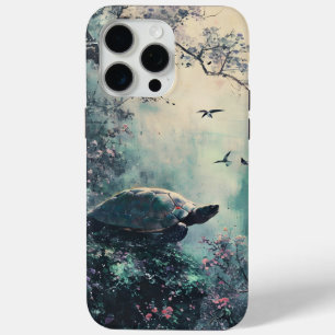 Turtle Tranquillity Blossom iPhone 15 Pro Max Case