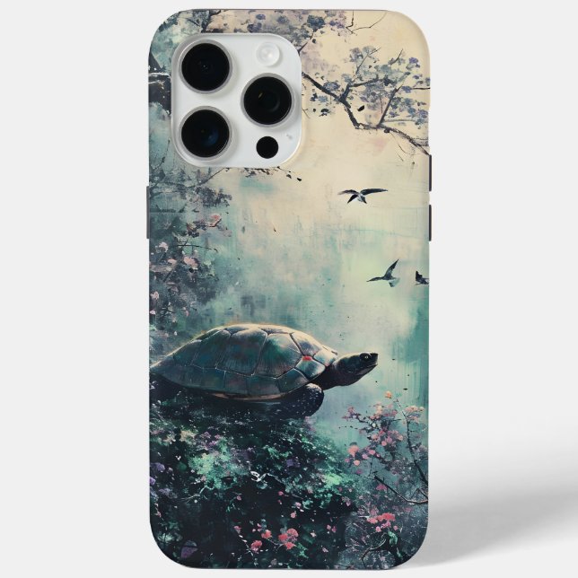 Turtle Tranquillity Blossom Case-Mate iPhone Case (Back)