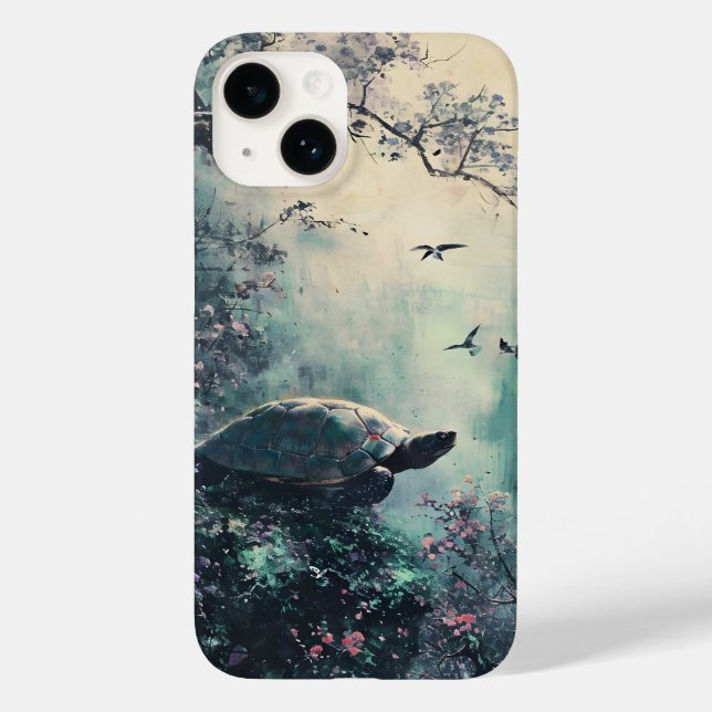 Turtle Tranquillity Blossom Case-Mate iPhone Case (Back)