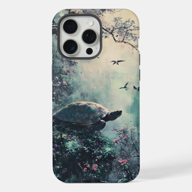 Turtle Tranquillity Blossom iPhone Case (Back)
