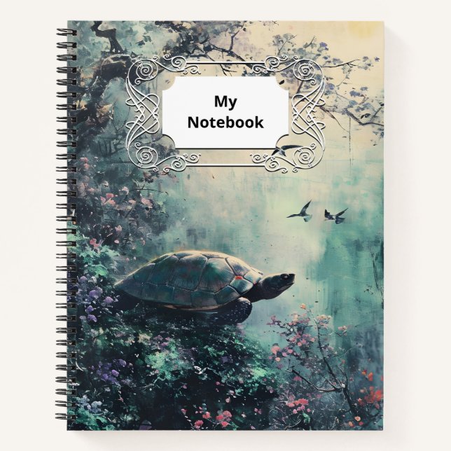 Turtle Tranquillity Blossom Notebook (Front)